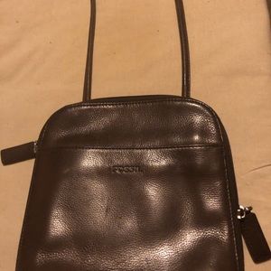 Fossil Brown pebble leather small shoulder bag